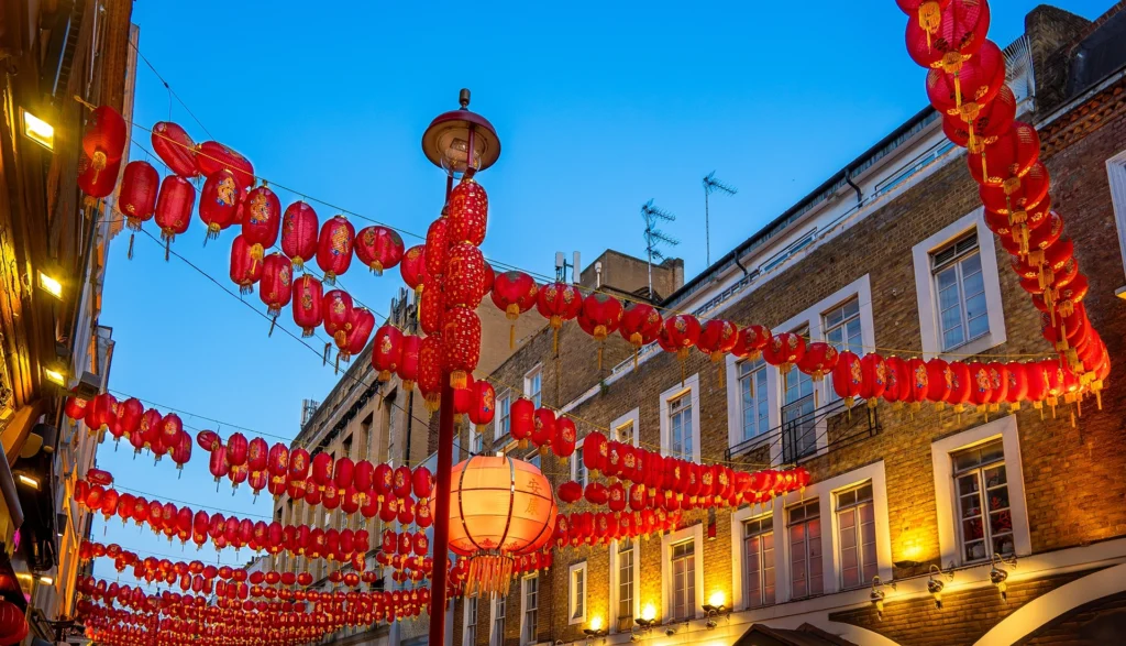 Lanterns in Chinatown in London